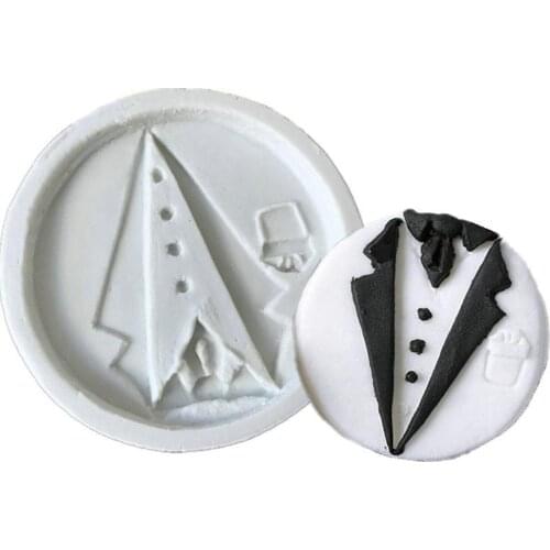Hot Wedding Bride Dress Groom Suit Silicone Mold Fondant Cake DIY Decorating Tool