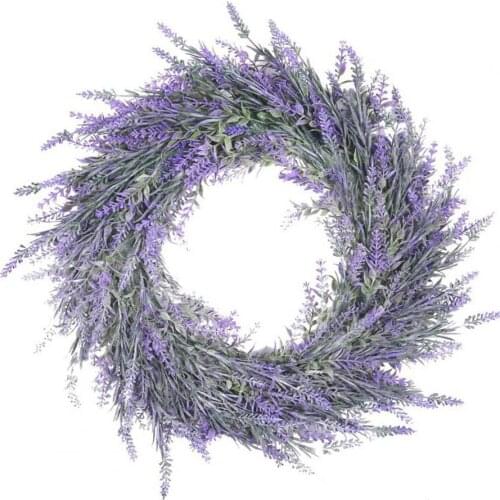 Exquisite Wreath Bright-colored Plastic Nice-looking Lavender Hanging Wreaths Handmade Excellent Workmanship Delicate Decor