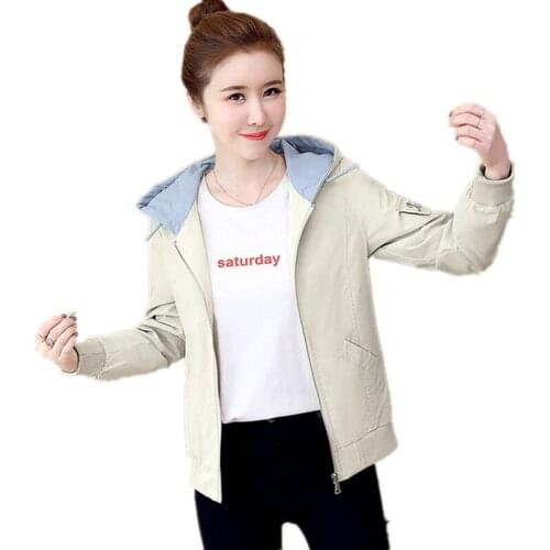 Korean fashion clothing Women jacket autumn Short coat large size embroidery NEW Hooded Leisure jackets Quality assurance 1656