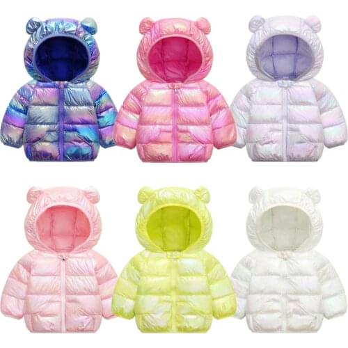 Colorful Baby Boys GIrls Jacket 2021 New Winter Warm Hooded Heavy Coat For Girls Toddler Cute Children Clothing Kids Outerwear