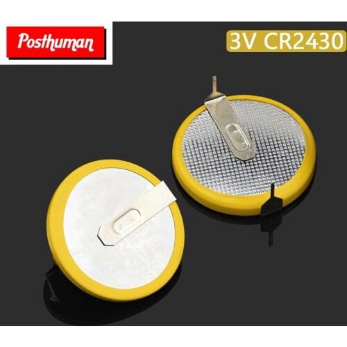 2Pcs Lithium Manganese Battery CR2430 Bateri Replacement For E-dictionary Medical Device 2 Solder Tabs Button Coin Cell