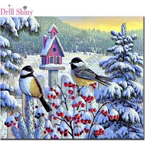 New Diamond Embroidery Birds Animals Sparrow Pictures Rhinestones DIY 5d A Picture Of Rhinestones Sets For Embroidery With Beads