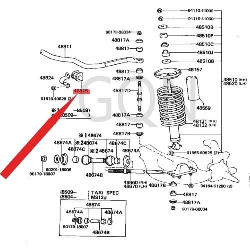 Front stabilizer bar bushing 1983-Toy ota CRO WNL AND CRU ISE RV AN Front stabilizer bar rubber sleeve stabilizer bar rubber