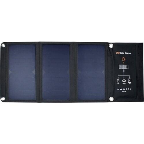 21W Portable Solar Charger Solar Panel Solar Folding Bag Mobile Phone Emergency Dual Usb Outdoor Camping Hiking Camping Solar