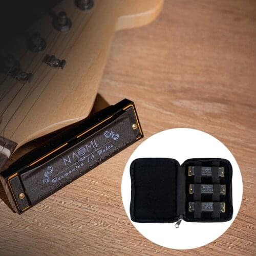 Portable 10-Hole Diatonic Blues Harmonica 3 Tone for Adults Durable Sturdy