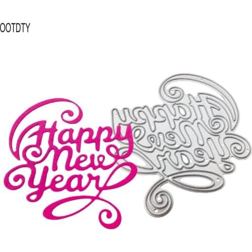 Happy New Year Metal Cutting Dies Stencil Scrapbooking DIY Album Stamp Embossing