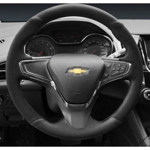 DIY For Chevrolet Cruze AVEO Malibu Captiva TRAX Cavalier Safe Non-Slip Steering wheel cover leather Hand stitch Grips