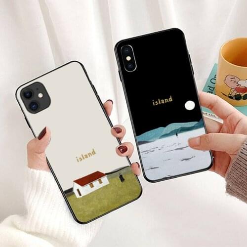 Nordic Icelandic landscape art Phone Case for iPhone 11 12 mini pro XS MAX 8 7 6 6S Plus X 5S SE 2020 XR mini