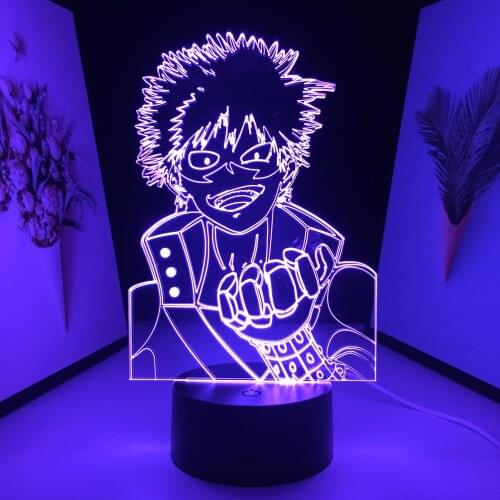 My Hero Academia Bakugo 3D LED Night Light for Room Decor Birthday Gift Manga Gadget Anime My Hero Academia Katsuki Bakugo Lamp
