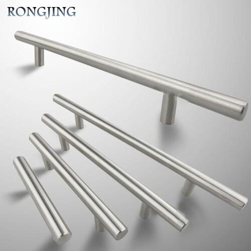 T-Brushed Knobs Kitchen Cabinet Drawer Handles Modern Furniture Cupboard Closet Dresser Stainless Steel Handle Wine Box Pulls