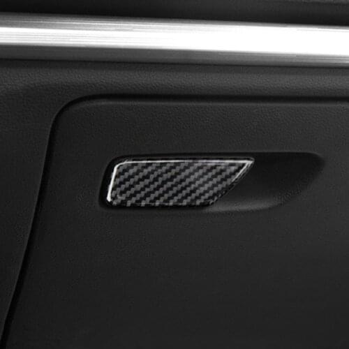 Carbon Fiber Co-pilot Glove Box Switch Decorative Cover Trim Strip For Audi A3 8V 2013-2018 LHD Car Styling 3D Stickers