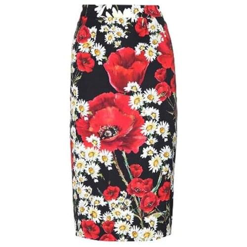 Summer New Fashion Women Customize Casual Cute Bodycon Floral Print Pencil Chiffon skirts Plus Size 3XS-10XL skirt