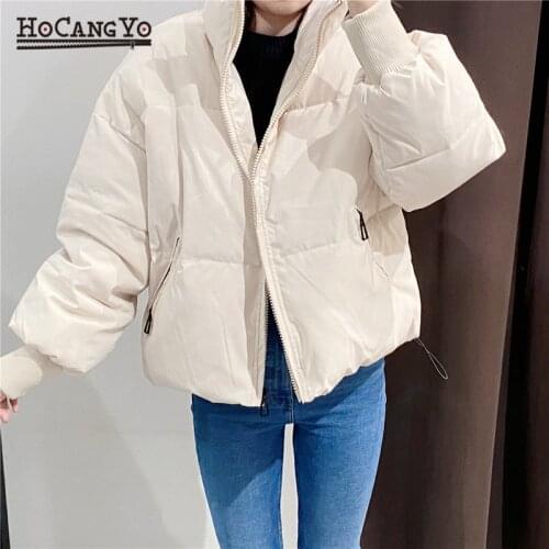 Winter Crop Jacket Women Thick Warm Stand Collar Parka Coat Women Winter Coat Outwear Loose Short Parkas Mujer Casaco Feminino