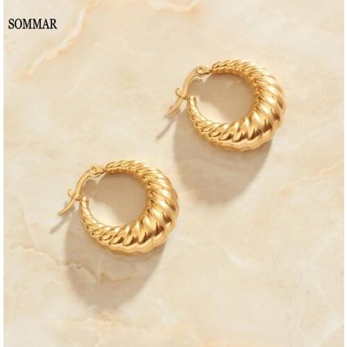 SOMMAR New Sale Gold color earrings earring female 2021 for female Crescent bread earring for women Gift for her