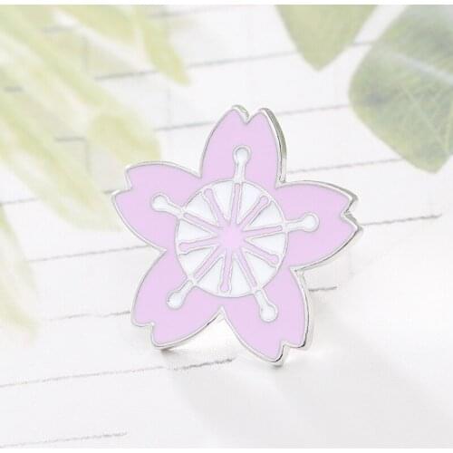 Cherry Blossom Pink Flower Brooch Drip Badge Silk scarf Buckle Women Jewelry Accessories Christmas Gift Wholesale
