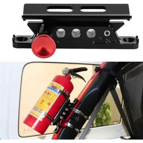 1Set Accessories Fit for Jeep Wrangler Aluminum Alloy Car Modified Adjustable Fire Extinguisher Mount Bracket for Jeep Wrangler