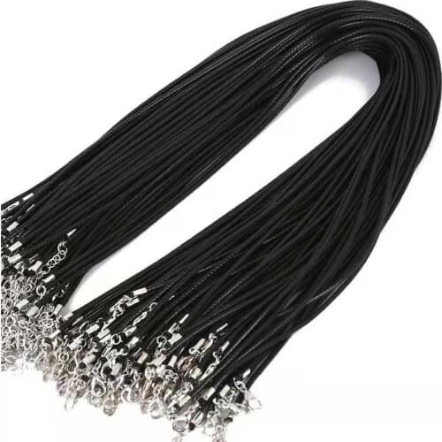 20Pcs Handmade Leather Adjustable Braided Rope Necklaces & Pendant Charms Findings Lobster Clasp String Cord