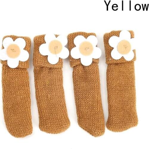 4PCS/SET Double Thick Knitted Dining Table Chair Leg Socks Stool Mat Protective Case Chair Booties Stool Socks Protective Sleeve