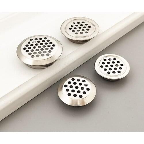 4pcs/Lot Stainless Steel Circle Air Vent Grille Cover Wardrobe Cabinet Mesh Hole Ventilation Plugs 19mm 25mm 35mm 53mm