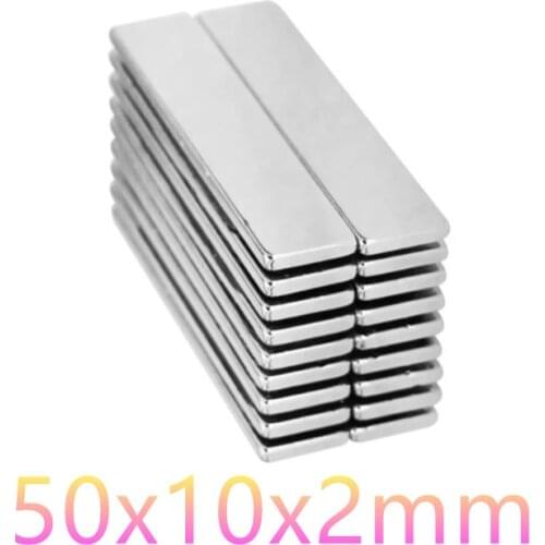 5/20/50/100PCS 50x10x2mm 50x30x3mm Block Thin Magnet Strong Powerful Neodymium Magnet N35 NdFeB Rare Earth Magnet Imanes Potente