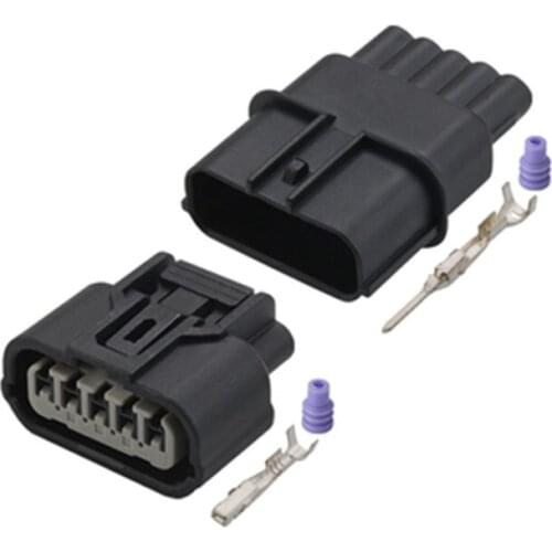 100pcs/lot 5 Pin 6189-1081 6189-6909 Female Male 1.2mm Auto Waterproof Connector Plug Auto Oxygen Sensor Plug