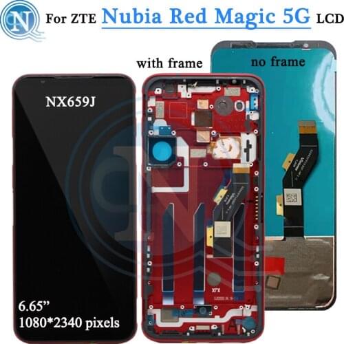 AMOLED 6.65" For ZTE nubia Red Magic 5G NX659J LCD Display +Touch Panel Screen Digitizer Assembly For Nubia Red Magic 5G LCD