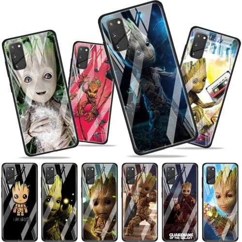 Baby Groot Cutest Tempered Glass Cover For Samsung Galaxy A01 A11 A21S A21 EU A31 A41 A51 A71 A81 A91 Phone Case