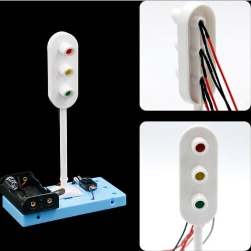 Kids DIY Assembly Electric Traffic Signal Light Model Scientific Experiment Toy