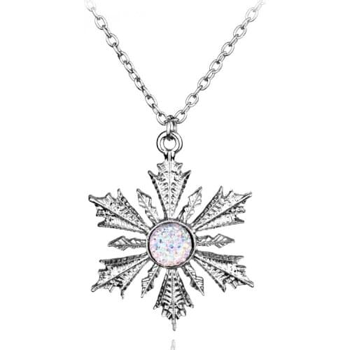 Dongsheng Fashion Sweet Fine Necklace Snowflake Crystal Zircon Clavicle Chain Woman Necklaces Jewelry -30
