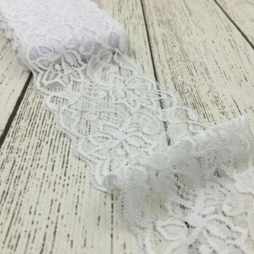 MASOKAN 1pack=10yards HB001-Q 3" Tulle Lace Trim Lace Ribbon for Ornaments Elastic Lace Stretch for Baby Girls Hair Accessories