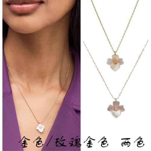 European and American Fashion Simple White Shell Flower Clavicle Chain Necklace