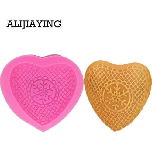 M0253 1Pcs Love shape Silicone mold heart snowflake Fondant Mould Chocolate Molds DIY cake Decorating Tools