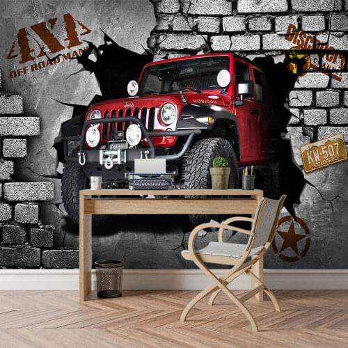 Cartoon 8d Silk Wallpaper 3d Mural Wallpapers for Living Room Contact Wall Paper Papers Home Deor Kids Car Cracked Wall Murals