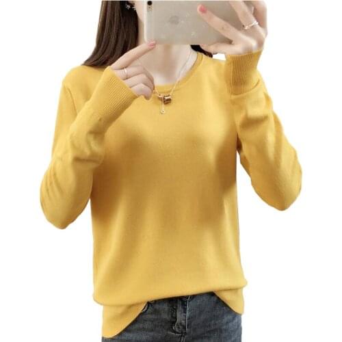 New Fashion Knit Sweater Women Autumn Winter Long sleeve Pullover Casual Top Female O-collar Solid Bottoming shirt Sweaters G561