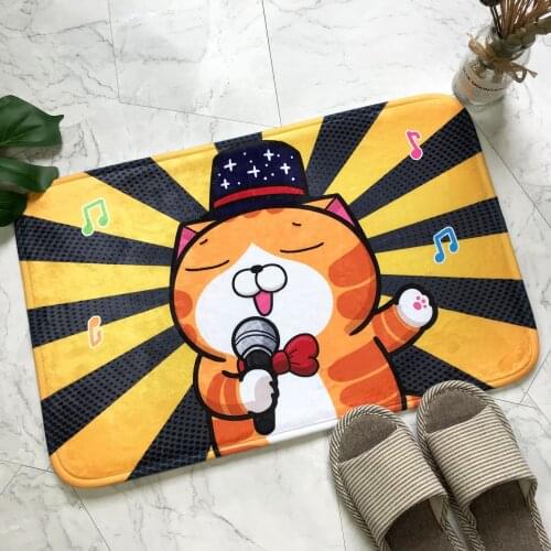 OLIVE Cute Cartoon Floor Mats Childrens Bedroom Door Mats Falai Velvet Sponge Absorbent Non-slip Mats Bathroom Floor Mats