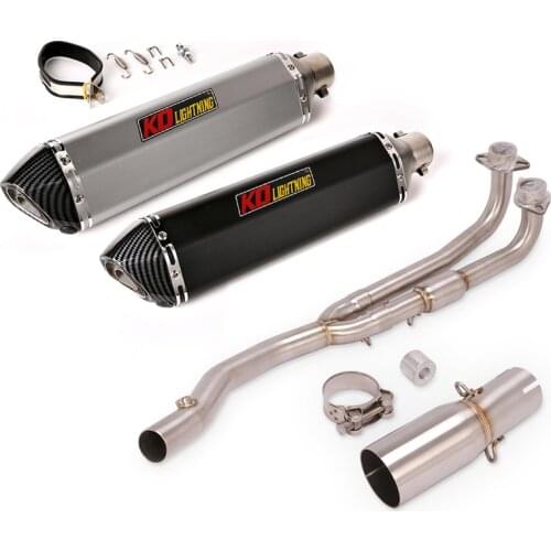 Full Exhaust System for KYMCO AK550 Motorcycle Mid Link Pipe Slip On 51mm Muffler Escape Removable DB Killer Stainless Steel
