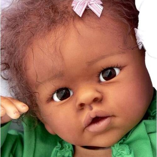 NPK Popular Ethnic Reborn Doll Kit Thandie Very Soft Real Touch Fresh Color Unpainted DIY 20 inch Doll Parts Simulation Doll