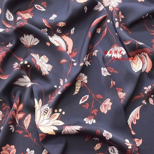 NEW fashion floral printed chiffon fabric soft comfortable clothing tissue for DIY women dress scarf patchwork upholstery