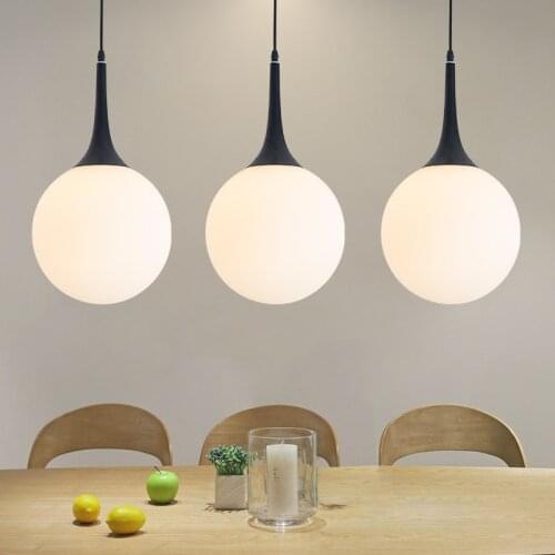 E27 Nordic Led Single chandelier Led Single head Personality Glass Ball Restaurant Table Bar Lamp Modern Led chandelier
