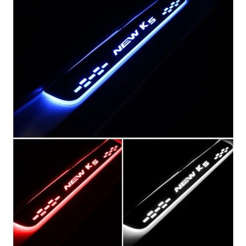 Express Delivery Led Door Sill Plate Strip Welcome Light Pathway Accessories Guard Protectors for Kia K5
