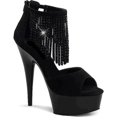 The new summer 2018 European style is a stylish Roman with a 15cm platform stiletto Dance Shoes