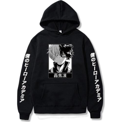 Anime My Hero Academia Hoodie Shoto Todoroki Pullover Sweatshirts Boku No Men/Women Hooded Streetwear Tops