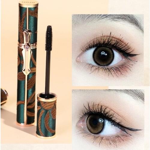 Hojo Curling Cosmetics Mascara Waterproof Antiperspirant Not Blooming Long Curling Makeup Sense of Natural Fiber Mascara