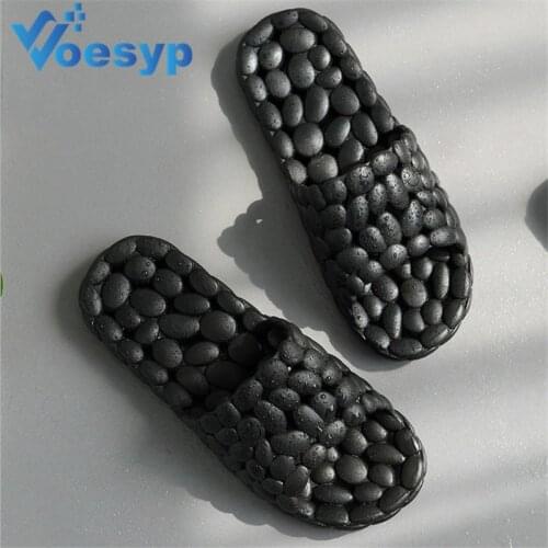 Bathroom Slippers Men Summer Massage Couple Home Slippers Soft Sole Non-slip Gray Slides Beach Shoes Slipper Male Sandals