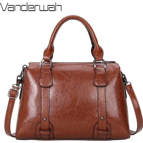 Vintage Belts Women bag Oil wax Leather Handbags Luxury Ladies Hand Crossbody bags For Women Bolsas Femininas Sac A Main Femme