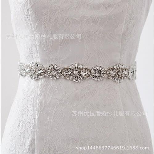 Women 's Elegant Luxury Wedding Sash Belt Crystal Pearl Beading Bridal Dress Sash Belt Size: 4*41cm