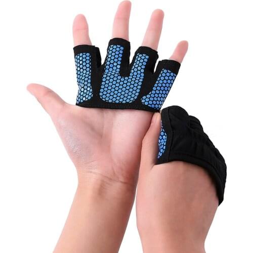 1Pair Fitness Gloves Half Finger Men Women Cross Powerlifting Weighing Gloves Slip Proof Hand Protection Guard