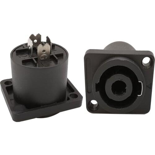 10Pcs 4 Pin Speakon Panel Mount Board 4 Poles Powercon Female Jack Socket Connector Cable Wire XLR Audio Video MIC Adapter