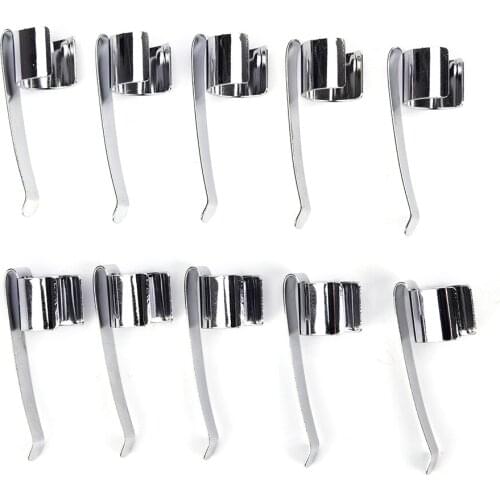 10pcs Flashlight clip Flashlight Mount Holder pen clip Stainless steel clamp Silver