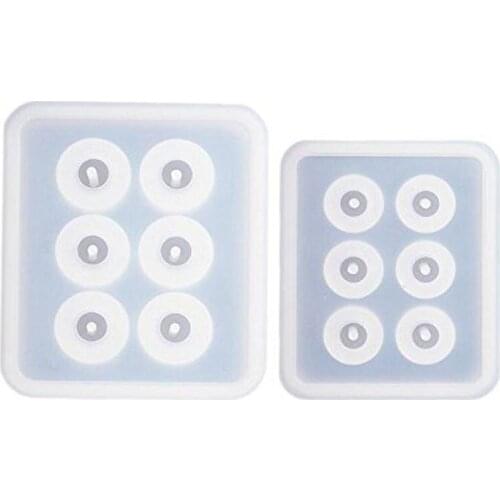 2pcs Sphere Ball Silicone Bead Molds with Holes Round Epoxy for Jewelry,Polymer Clay Soap Making,Cabochon Gemstone Crafting ,Dia